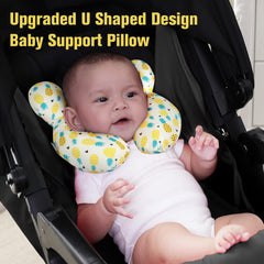 KAKIBLIN Baby Travel Pillow back view showing compact design and fabric