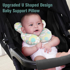 KAKIBLIN baby travel pillow in car seat illustrating secure positioning