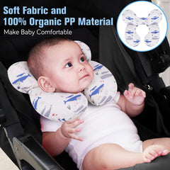 KAKIBLIN pillow features side-support pads to help stabilize tiny heads during rides.