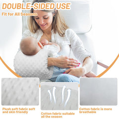KAKIBLIN ergonomic nursing pillow with soft plush fabric is breathable and gentle.