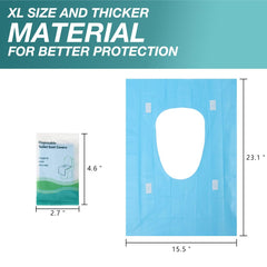 Kalkehay toilet seat cover extended coverage showing full seat protection for families