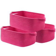KALLAX small woven basket hot pink on shelf for compact storage and organization