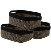 KALLAX small woven basket front view on shelf for compact storage