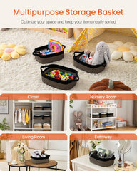 KALLAX small woven basket stores toys and remotes in style.
