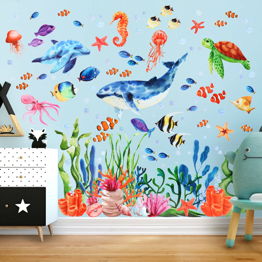 Kalolary Under The Sea coral reef wall decal brightens walls and sparks imagination