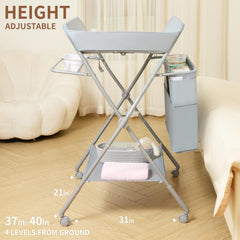 KARAOK foldable changing table with 4-level height adjustment for comfortable changes