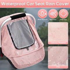 Kaseeous baby car seat cover EVA window provides clear outdoor view while shielding