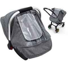 Kaseeous Baby Car Seat Rain Cover waterproof closeup showing protection from rain and wind