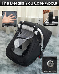 Kaseeous mesh window view demonstrates breathable mode and airflow for baby comfort.
