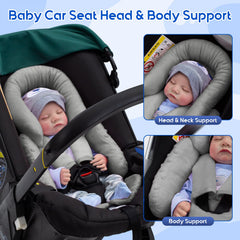 Kaseeous head-body support velvet side pad with 3D foam for secure travel