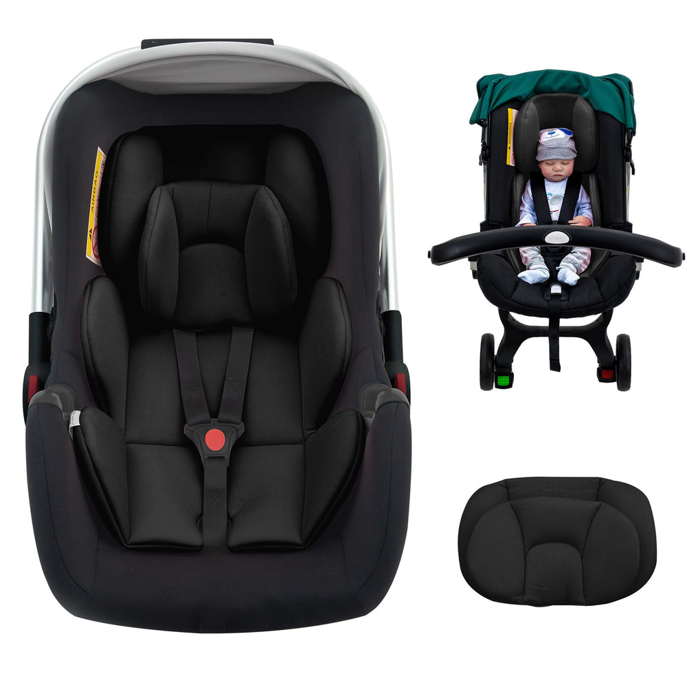 Kaseeous infant car seat insert with dual headrests for growing babies.