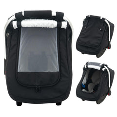 Kaseeous waterproof baby car seat cover front view provides weather protection on the go.