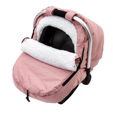 Kaseeous winter car-seat cover with plush sherpa lining keeps baby warm during outings