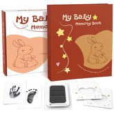 KASFALCI Baby Memory Book front cover shows bunny illustration for a timeless keepsake.