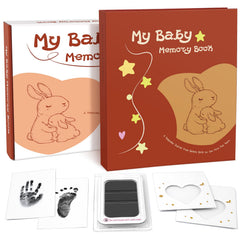 KASFALCI Baby Memory Book front cover shows bunny illustration for a timeless keepsake.