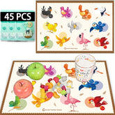 KAshack 45-pack sticky disposable placemats with bird design keep meals clean on the go