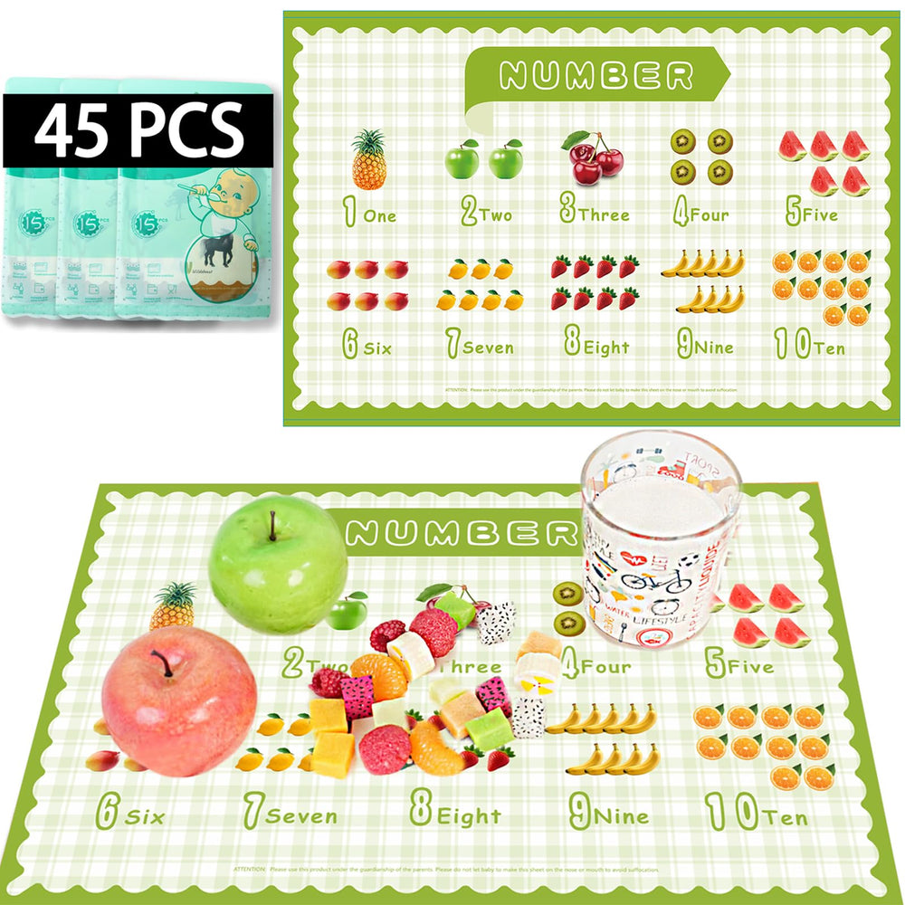 KAshack placemats with sticky back adhesive keep meals tidy.