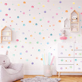 Kasubeso pastel polka dots wall stickers brighten nursery decor.