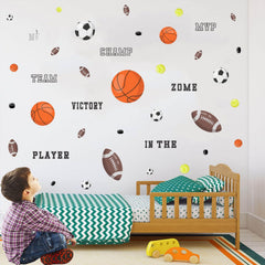 Kasubeso sports wall decals soccer ball for an energetic kids' room decor boost.