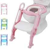 KATARUS potty-training seat with step stool pink-white; easy climb for toddlers