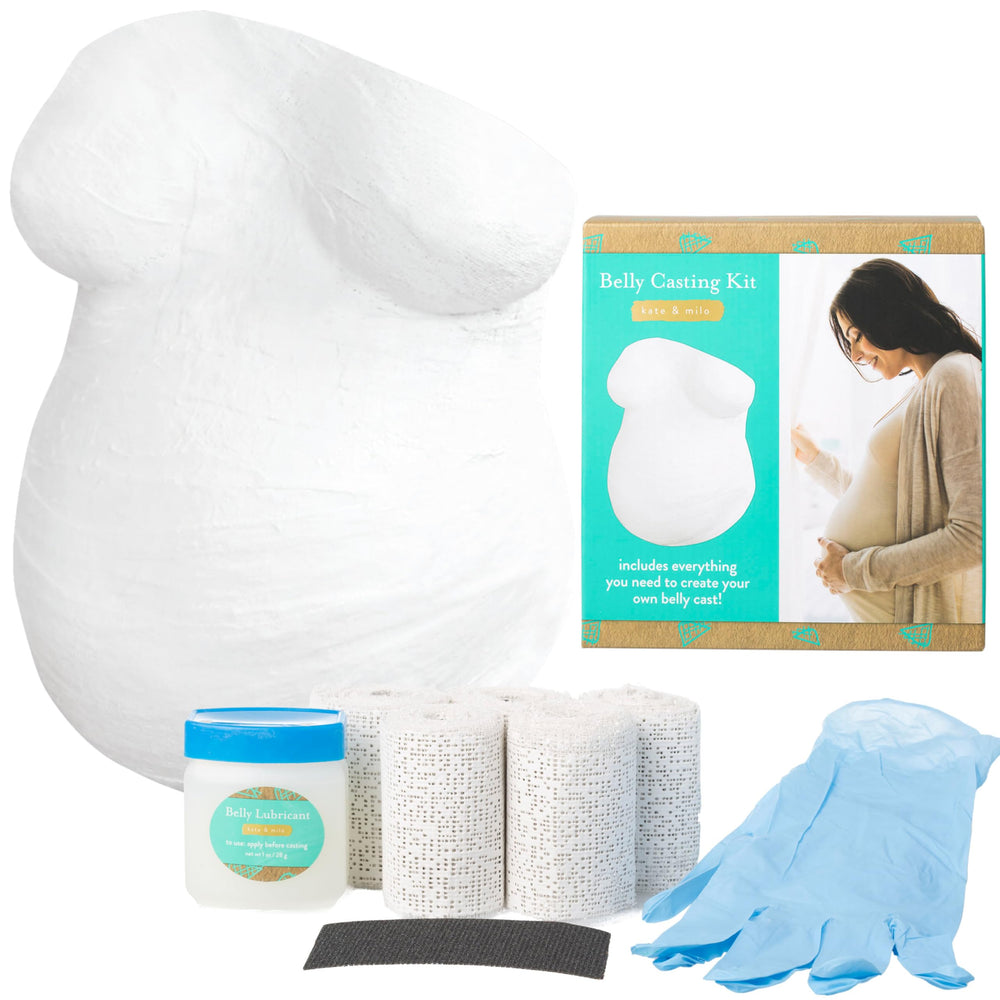 Kate & Milo belly casting kit box with supplies for a keepsake moment.
