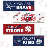 Kathfly baseball wall decor 4pc set ready to hang for a bold playroom vibe