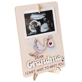 KATINAT grandparent reveal frame front view showcasing double-sided ultrasound keepsake