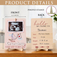 KATINAT grandparent reveal frame side view showing two pegs for ultrasound image display