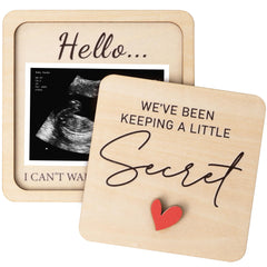 KATINAT Grandparent Reveal Keepsake front view shows a timeless wooden keepsake for celebrating news.