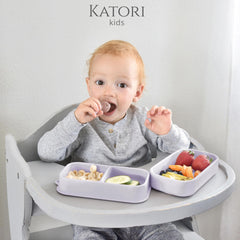 KATORI KIDS rectangular suction base keeps meals secure during restaurant use.
