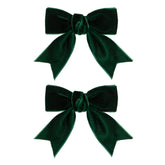 KCHIES dark green velvet bow clip with secure alligator grip for daily wear
