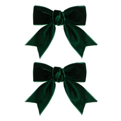 KCHIES dark green velvet bow clip with secure alligator grip for daily wear