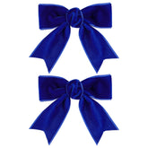 KCHIES royal blue velvet bow clip 3in secures hair for everyday wear