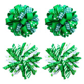 KCHIES St Patricks Day korker bow clip in Irish green for festive toddler styling.