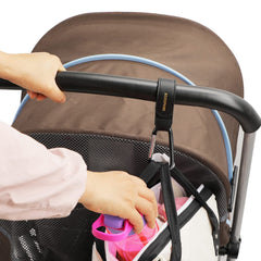 Kcicephine pram bag clips show easy attachment on any handle.