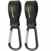 Kcicephine stroller hooks with a durable-aluminum-carabiner clip for secure bag support.
