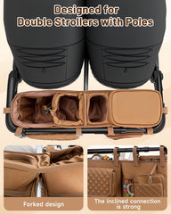 kcross double stroller organizer bag wipes pocket for fast cleanups