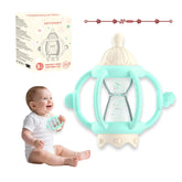 KDTOMOY teething rattle mint soft-sound for curious babies during playtime.