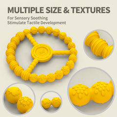 KDTOMOY red teething ring with varied textures for chewing relief