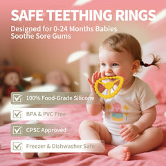 KDTOMOY yellow teething ring bright color aids grip and engagement
