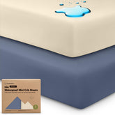 KeaBabies Isla Protect+ mini pack and play sheet close-up, bamboo softness for naps.