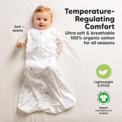 KeaBabies 0.5TOG organic cotton fabric feels soft and breathable.