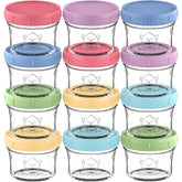 KeaBabies 12-pack 4oz glass baby food containers for organized meal prep.