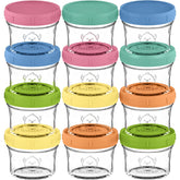 KeaBabies 12-pack glass baby-food containers for safe storage of homemade purees.