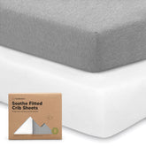 KeaBabies cloud-print crib sheets in packaging, soft organic cotton ready for nursery setup.