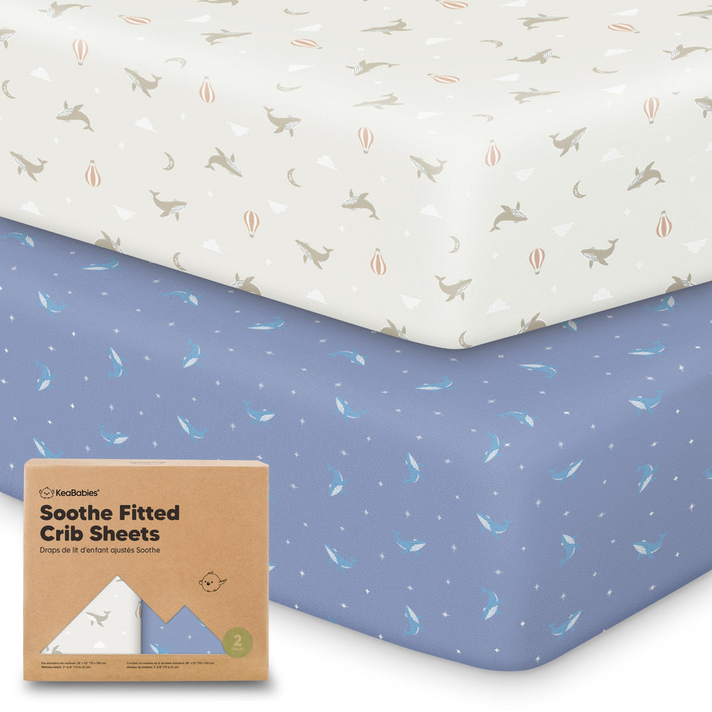 KeaBabies 2 pack crib sheets in soft jersey cotton ideal for gentle naps