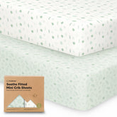 KeaBabies 2-pack mini crib sheets with pack-n-play fit for 38x26 mattresses