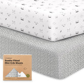 KeaBabies 2-pack mini crib sheets fit 38x26 pack n play mattresses for quick changes.