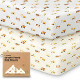 KeaBabies 2-pack organic crib sheets in soft jersey knit for gentle baby skin.