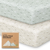 KeaBabies 2-pack organic crib sheets folded for quick access